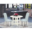 Atlin Designs 3-piece Wood Dining Set in Linen White/Baby Blue