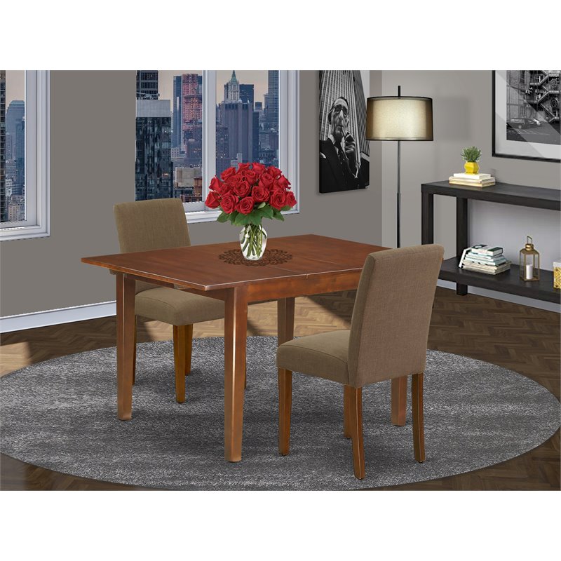 Atlin Designs 3-piece Wood Dining Set in Mahogany/Coffee