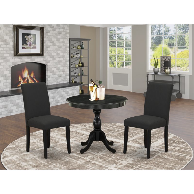Atlin Designs 3-piece Wood Dining Set in Wire Brush Black