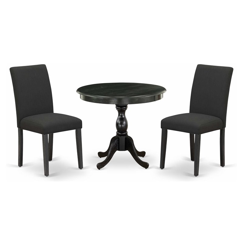 Atlin Designs 3-piece Wood Dining Set in Wire Brush Black