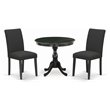 Atlin Designs 3-piece Wood Dining Set in Wire Brush Black