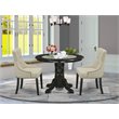 Atlin Designs 3-piece Wood Dining Set in Black/Light Beige