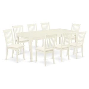 Atlin Designs 9-piece Wood Dinette Table Set in Linen White