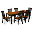 Atlin Designs 7-piece Wood Kitchen Table Set in Black/Cherry