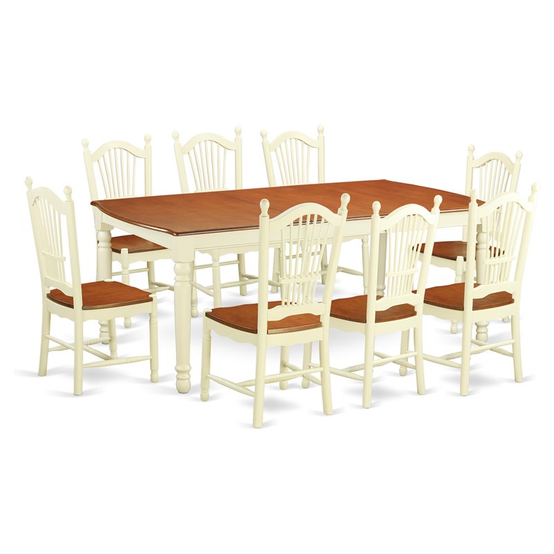 Atlin Designs 9-piece Wood Dining Table and Chairs in Cherry