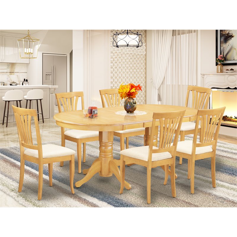 Atlin Designs 7-piece Wood Dining Table Set in Oak