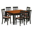 Atlin Designs 7-piece Wood Kitchen Table Set in Black/Cherry