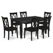 Atlin Designs 7-piece Wood Kitchen Table and Chair Set in Black