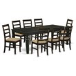 Atlin Designs 9-piece Wood Dining Set with Linen Chairs in Black