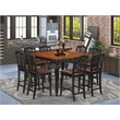 Atlin Designs 9-piece Wood Dining Table Set in Black/Cherry