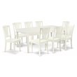 Atlin Designs 9-piece Wood Dining Set with Slatted Chairs in White