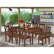 Atlin Designs 9-piece Wood Dining Room Table Set in Mahogany