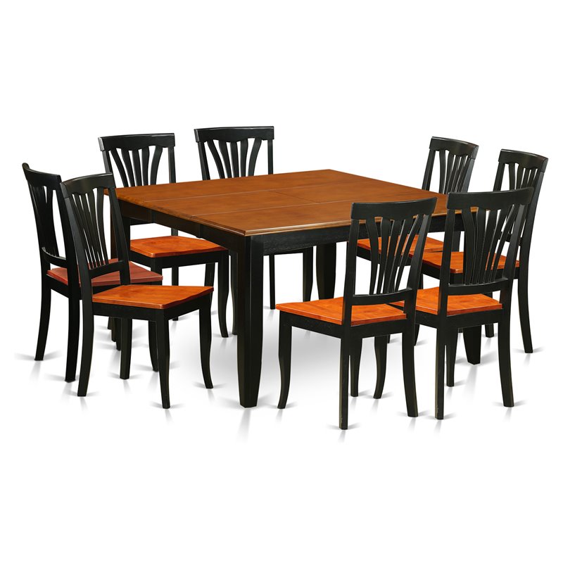 Atlin Designs 9-piece Wood Dining Room Table Set in Black/Cherry