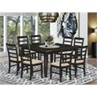 Atlin Designs 9-piece Dining Set with Linen Seat in Cappuccino