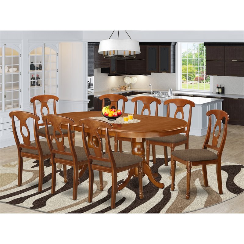 Atlin Designs 9-piece Dining Set with Cushion Chairs in Brown