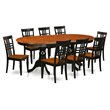 Atlin Designs 9-piece Wood Dining Set in Black/Cherry