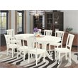 Atlin Designs 9-piece Dining Set with Wood Seat in White