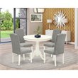 Atlin Designs 5-piece Wood Dining Set in Linen White/Dark Shitake