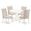 Atlin Designs 5-piece Wood Dining Set in Linen White