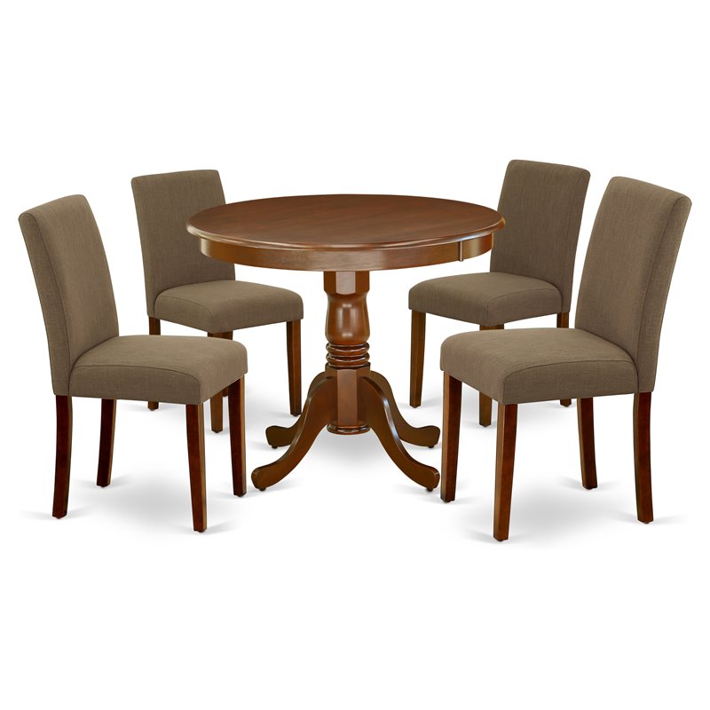 Atlin Designs 5-piece Wood Dining Set in Mahogany/Coffee