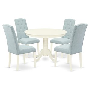 Atlin Designs 5-piece Wood Dining Set in Linen White/Baby Blue