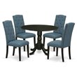 Atlin Designs 5-piece Wood Dining Set in Black/Blue