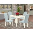 Atlin Designs 5-piece Wood Dining Set in Linen White/Baby Blue