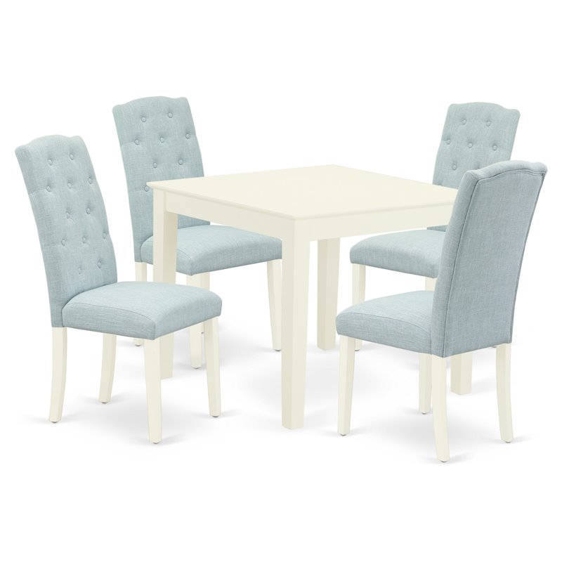 Atlin Designs 5-piece Wood Dining Set in Linen White/Baby Blue