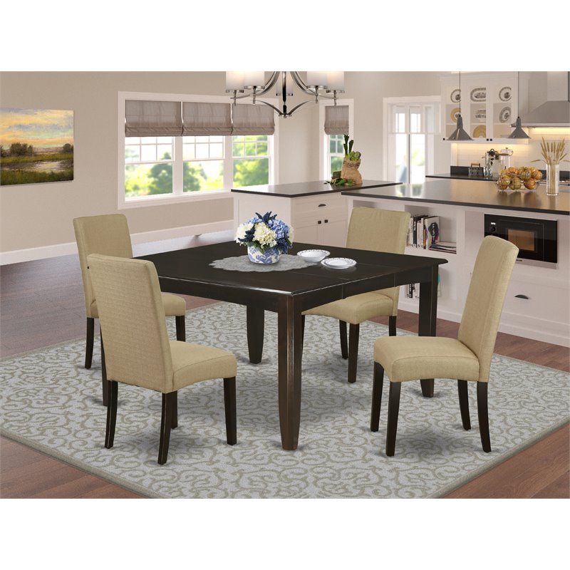 Atlin Designs 5-piece Wood Dining Set in Cappuccino/Brown