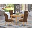 Atlin Designs 5-piece Wood Dining Set in Oak/Dark Coffee