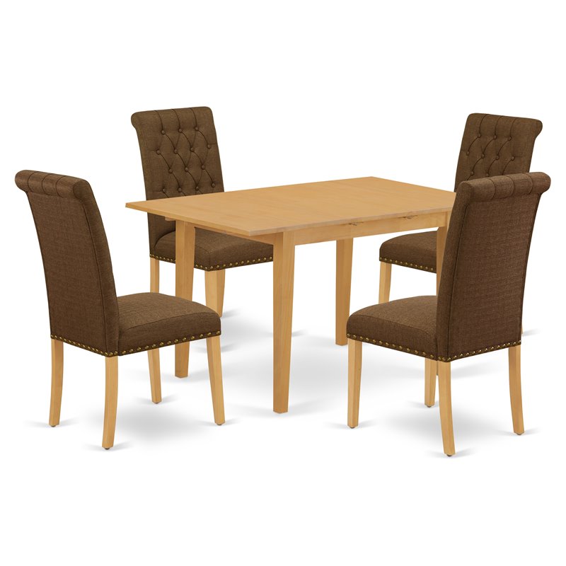 Atlin Designs 5-piece Wood Dining Set in Oak/Dark Coffee