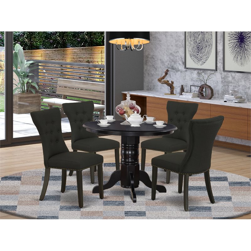 Atlin Designs 5-piece Wood Dining Room Table Set in Black