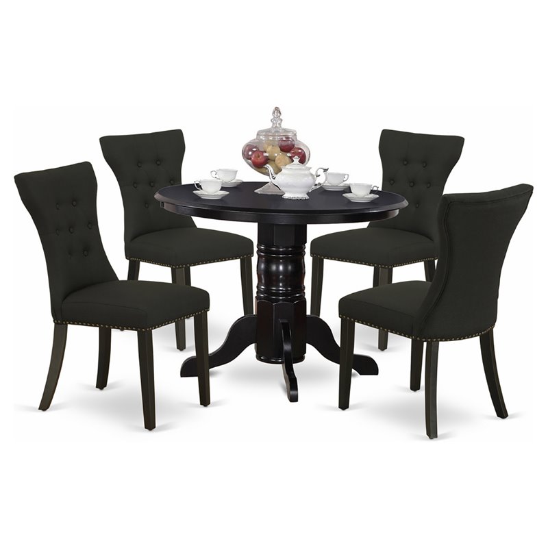 Atlin Designs 5-piece Wood Dining Room Table Set in Black