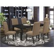 Atlin Designs 7-piece Wood Dinette Set in Black/Light Sable