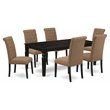 Atlin Designs 7-piece Wood Dinette Set in Black/Light Sable