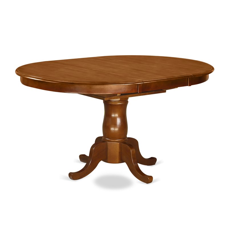 Atlin Designs Wood Saddle Brown Dining Table and Chair Set Oval 5-Piece Unassembled