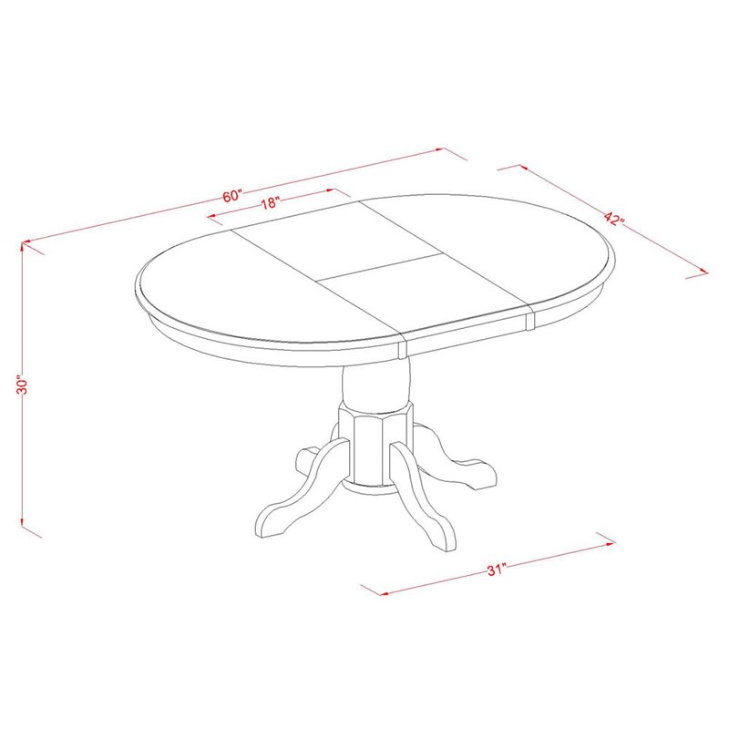 Atlin Designs Wood Saddle Brown Dining Table and Chair Set Oval 5-Piece Unassembled