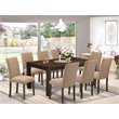 Atlin Designs 9-piece Wood Dining Set in Brown/Light Sable