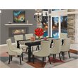 Atlin Designs 9-piece Wood Dining Set in Black/Light Beige