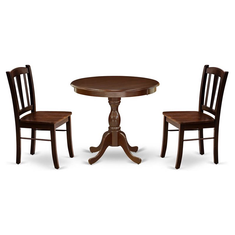 Atlin Designs 3-Piece Solid Wooden Dining Set in Mahogany