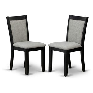 Atlin Designs 36.8&quot Wood Dining Chairs in Black/Gray (Set of 2)