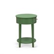 Atlin Designs Asian Wood Clover Green Nightstand Round Simple Assembly 28