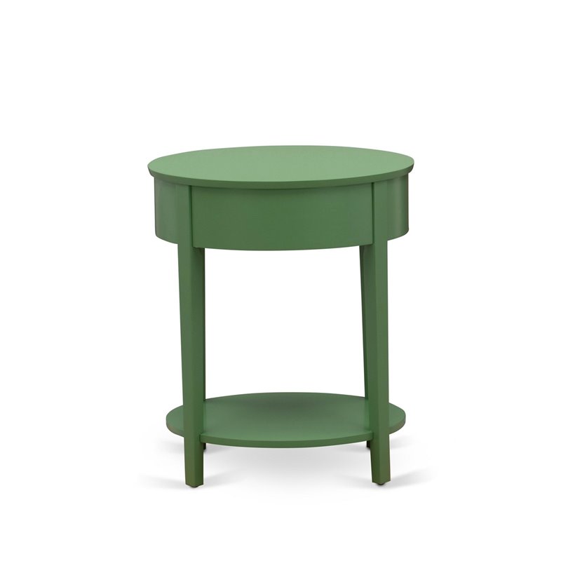 Atlin Designs Asian Wood Clover Green Nightstand Round Simple Assembly 28