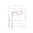 Atlin Designs Asian Wood Clover Green Nightstand Round Simple Assembly 28