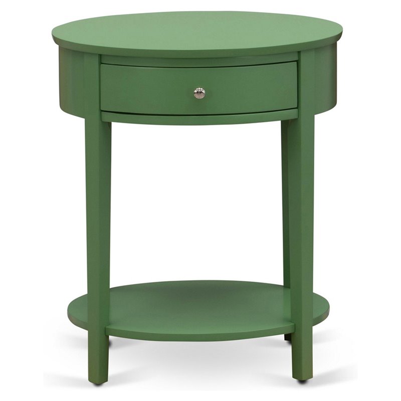 Atlin Designs Asian Wood Clover Green Nightstand Round Simple Assembly 28