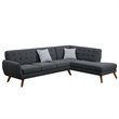 Atlin Designs Mid-Century 2 Piece Fabric Sectional Sofa Set in Ash Black