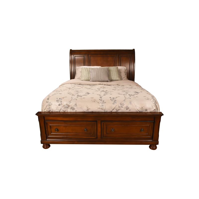 Atlin Designs Queen Storage Platform Bed Made with Wood in Dark Walnut