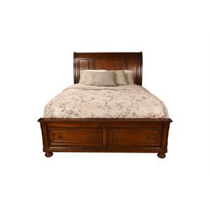 Atlin Designs Queen Storage Platform Bed Made with Wood in Dark Walnut