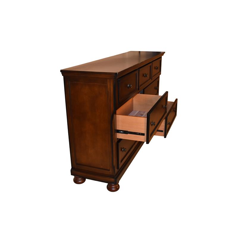 Atlin Designs Transitional Wood Dresser with 7 Drawes in Dark Walnut