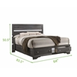 Atlin Designs Traditional Wood Queen Size Bed with Storage in Gray